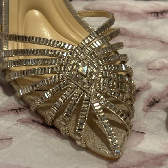 Jessica Simpson JS-Paveri2 Champagne Rhinestone Heels Size 8M NWT Unworn - Picture 8 of 15
